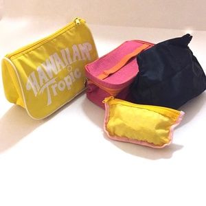 Set of 4 travel cosmetic zippered bags nylon​